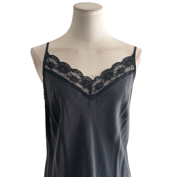 ECI Silk Maxi Dress‎ Fairygrunge Whimsy Beaded Ethereal 90s Elegant Black Gray 6 - Picture 6 of 12